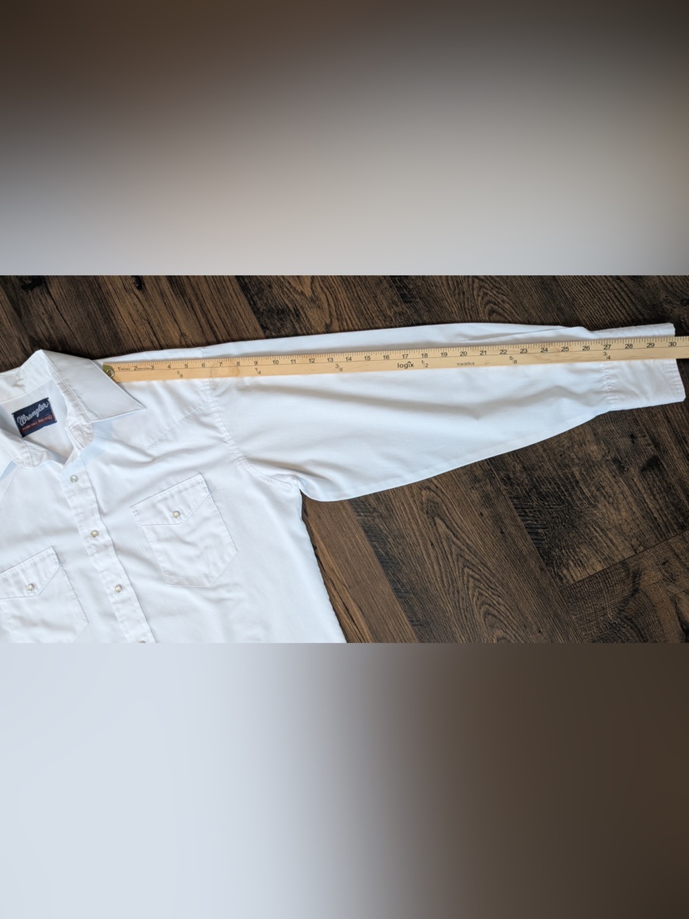Vintage Wrangler Men's White Pearl Snap Button Down Shirt Size 16.5-35/Large - Picture 9 of 11